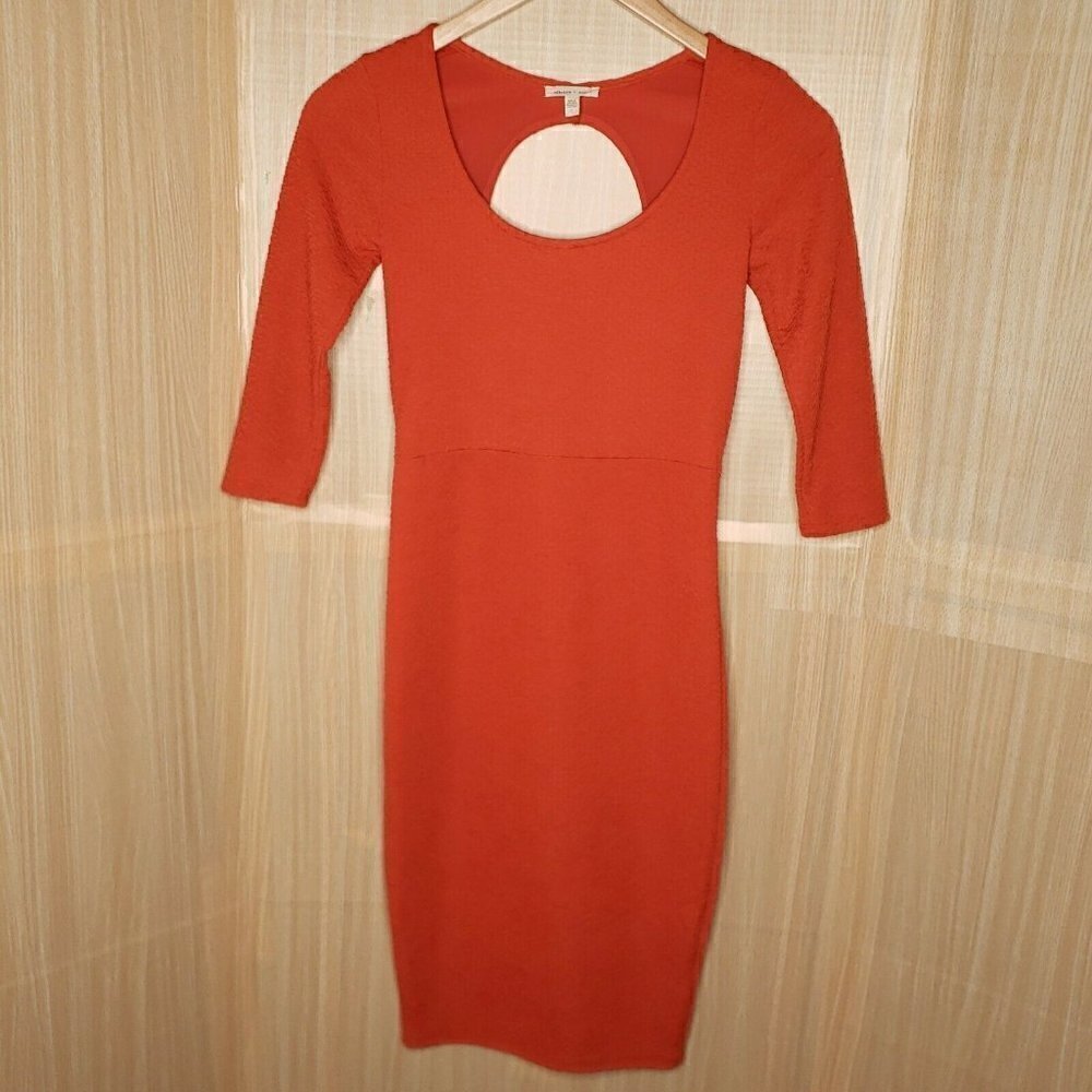 Silence + Noise Womens Orange Body Con Dress Small